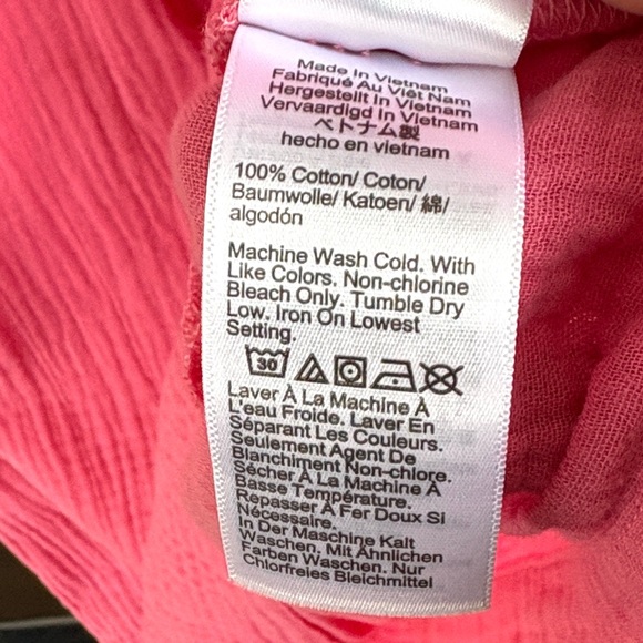 EUC J. Crew Gauze Popover Dress Pink Size Large - Picture 9 of 10